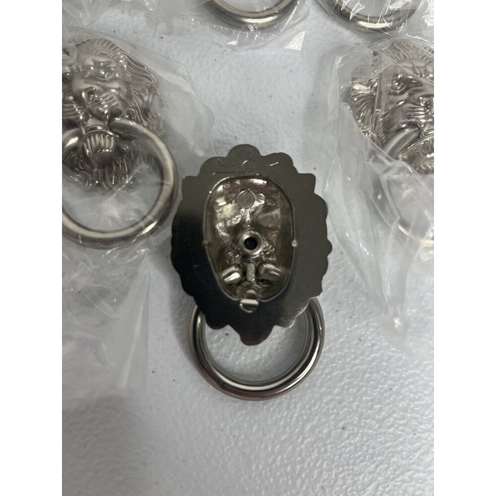 Lion Knocker Dresser Knobs Lion Head Pulls‎ Lot Of 8 - Picture 3 of 5
